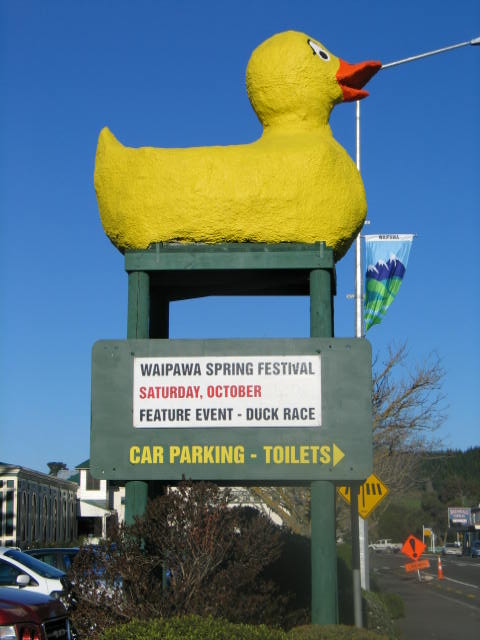 A Duck representing the Annual Spring Festival held in Waipawa, Central Hawkes Bay, North Island, New Zealand