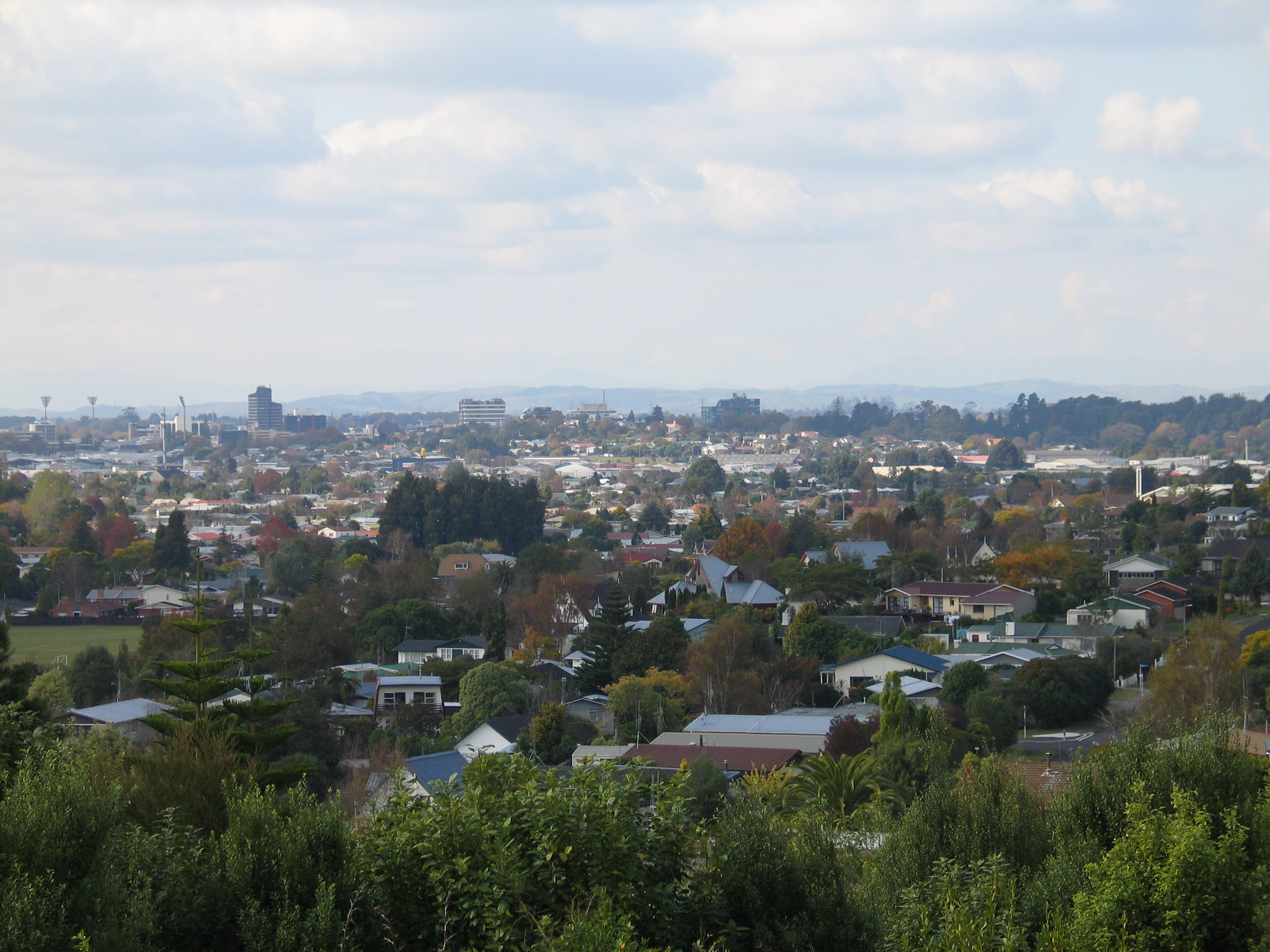 Skyline view of Hamilton City, North Island, New Zealand