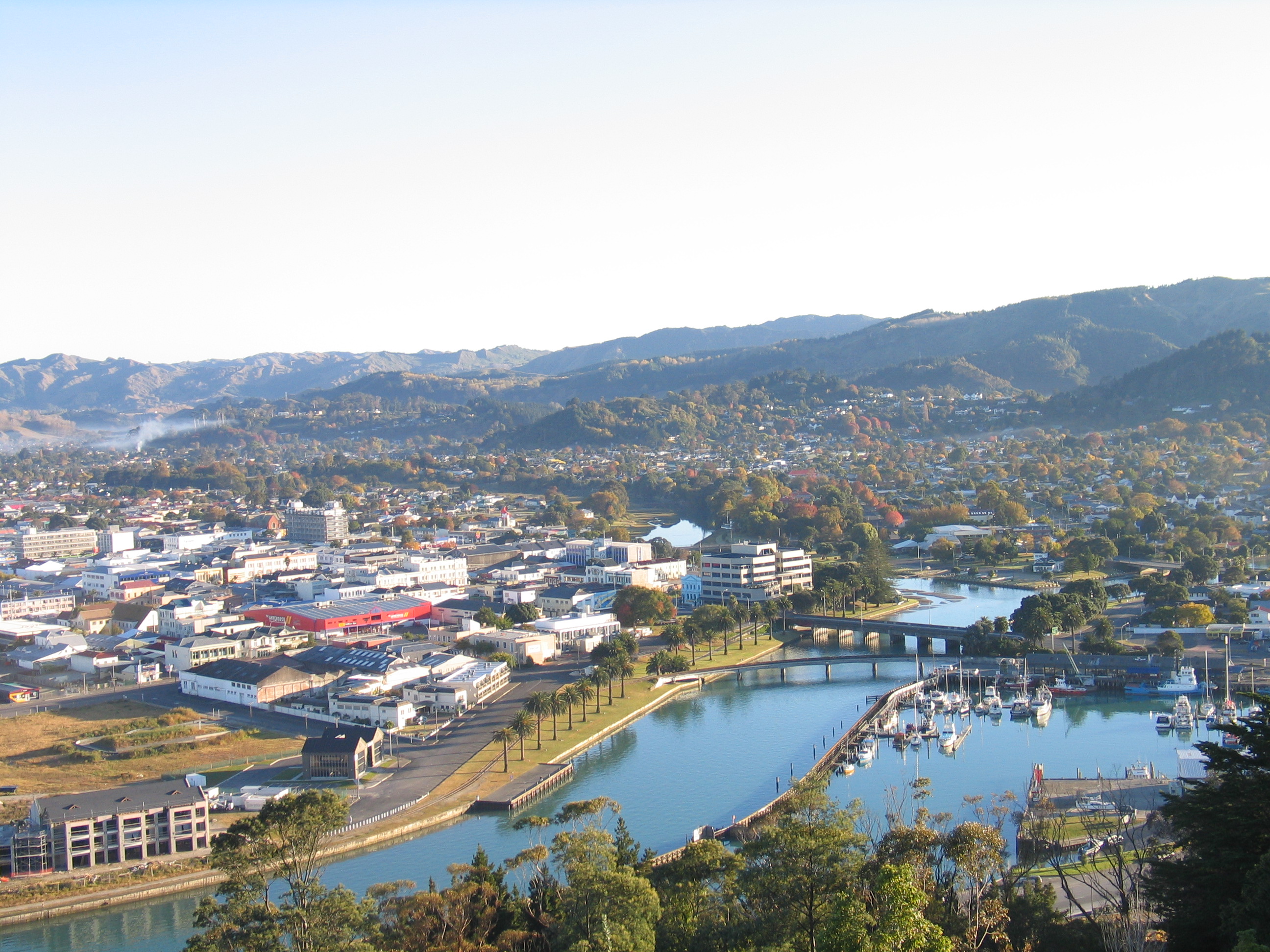 Gisborne as seen from Kaiti Hill Lookout. North Island, New Zealand