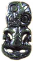 Maori Tiki made from Pounamu (Greenstone, Jade)