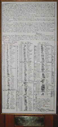 Copy of the Treaty of Waitangi displayed the Waitangi Treaty Grounds