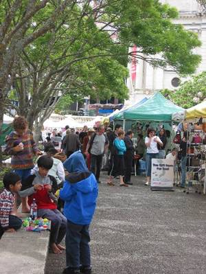 Market at Aotea Square in Auckland City.
